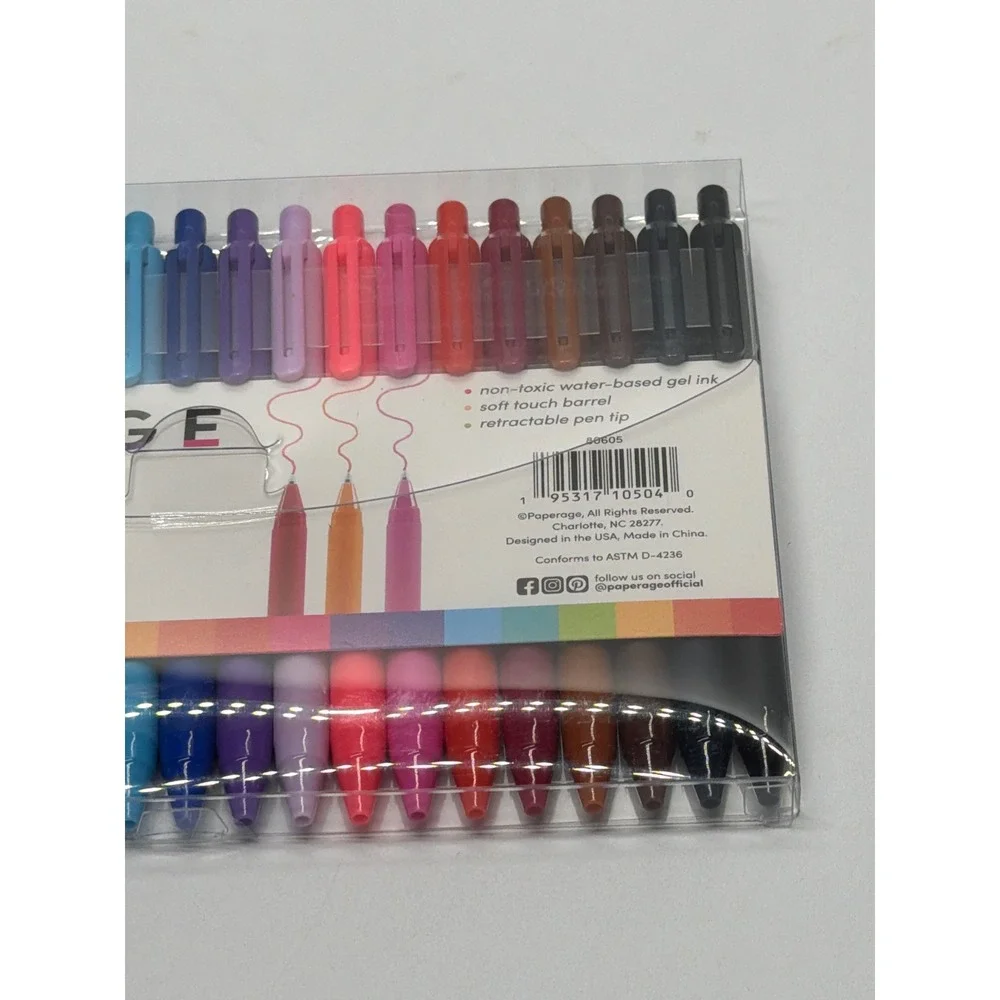 Paperage 20‎ Count Retractable Gel Pens 0.7mm Medium Point Assorted Colors 80605